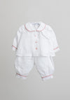 Linen Shirt Company Linen Christening Suit, White & Pink