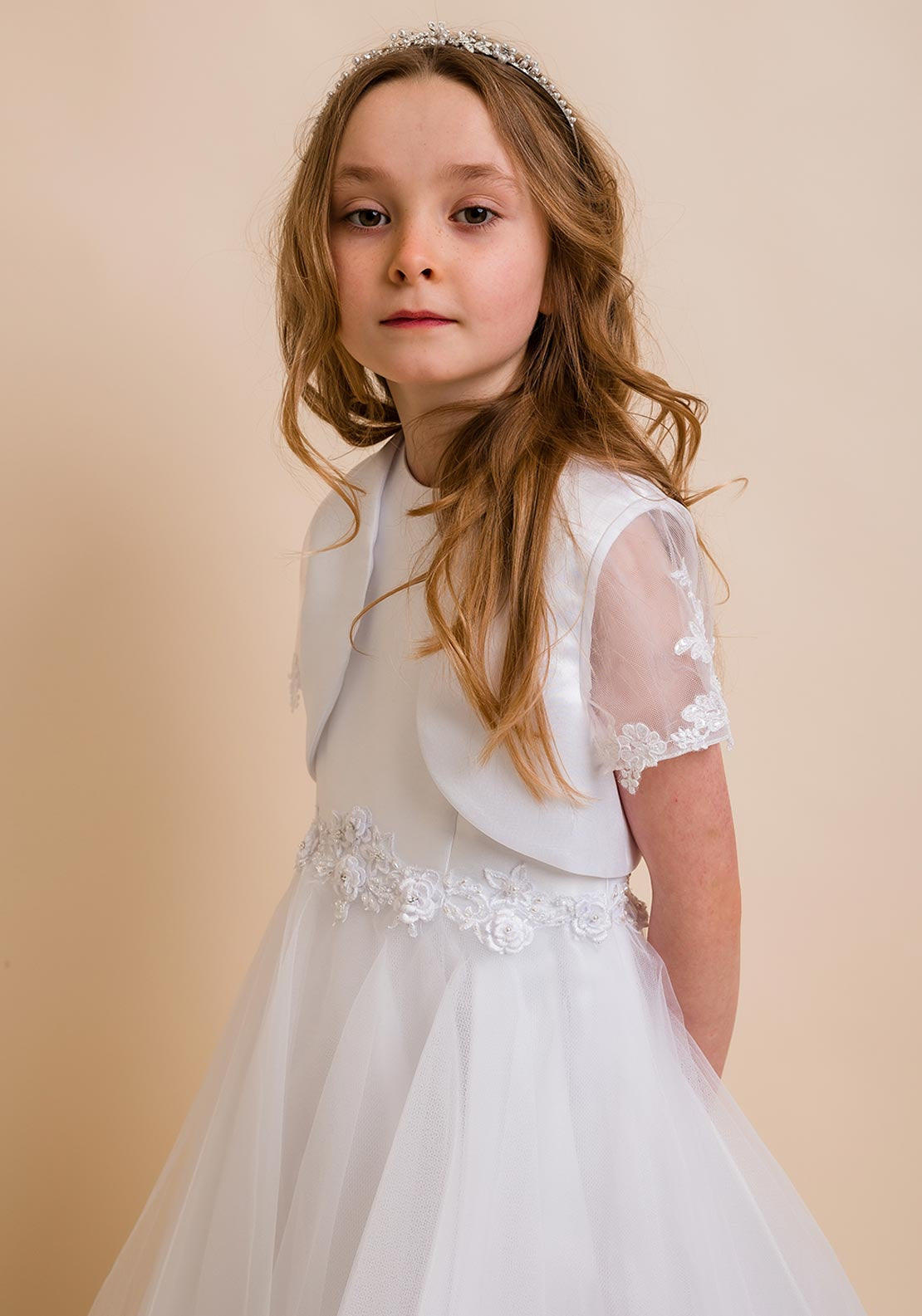 Little People Pearl Flower Headband, Silver