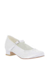 Little People Satin Beaded Embellished Communion Shoes, White