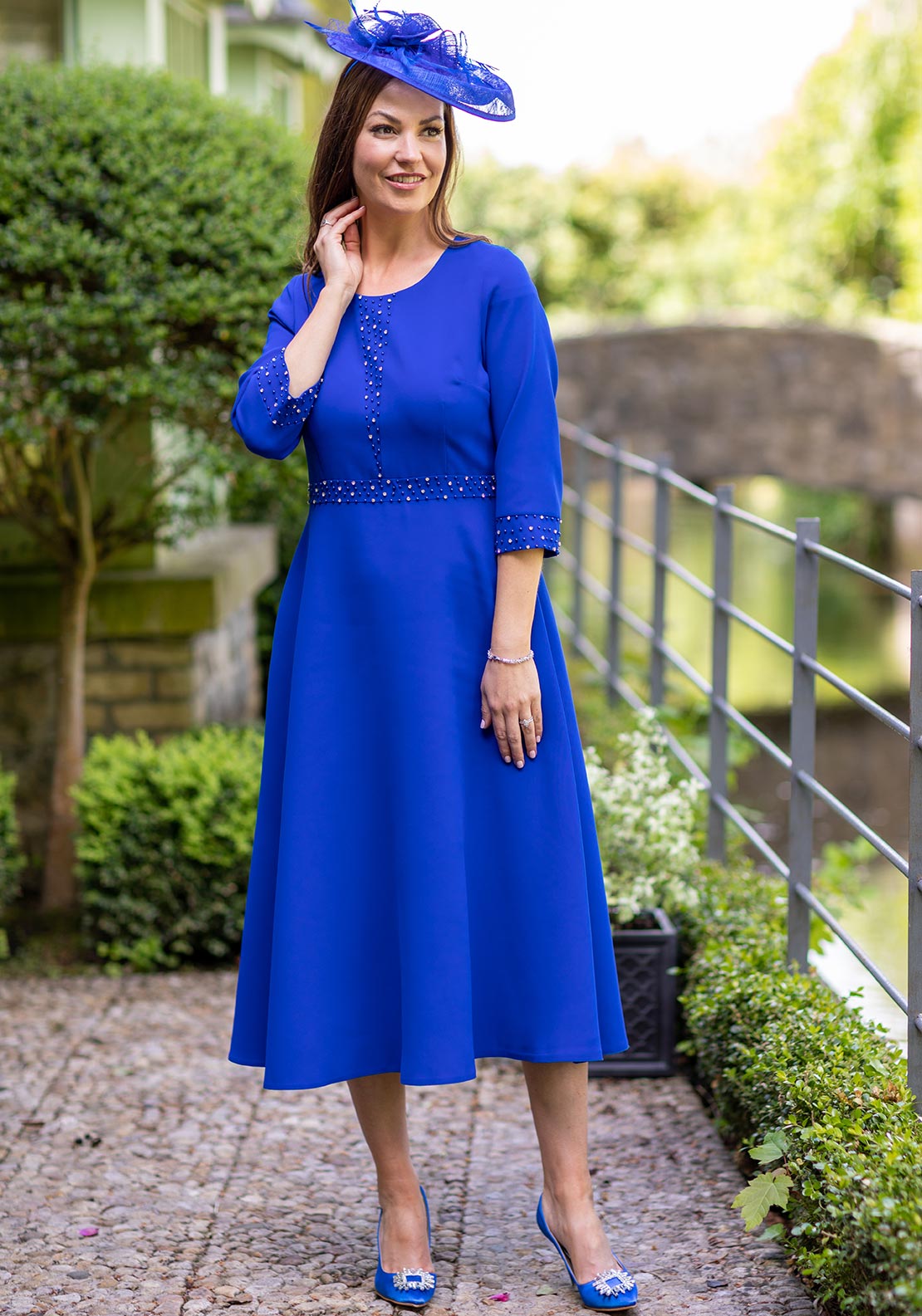 ladies royal blue dresses Long Sleeves Sequins Mermaid Evening Dress With Slit Elastic Silk Royal Blue Dress, Maxi Cotton