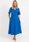 Lizabella Beaded Waist A Line Maxi Dress, Royal Blue