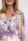 Lizabella Floral Chiffon Midi Dress, Lilac Multi