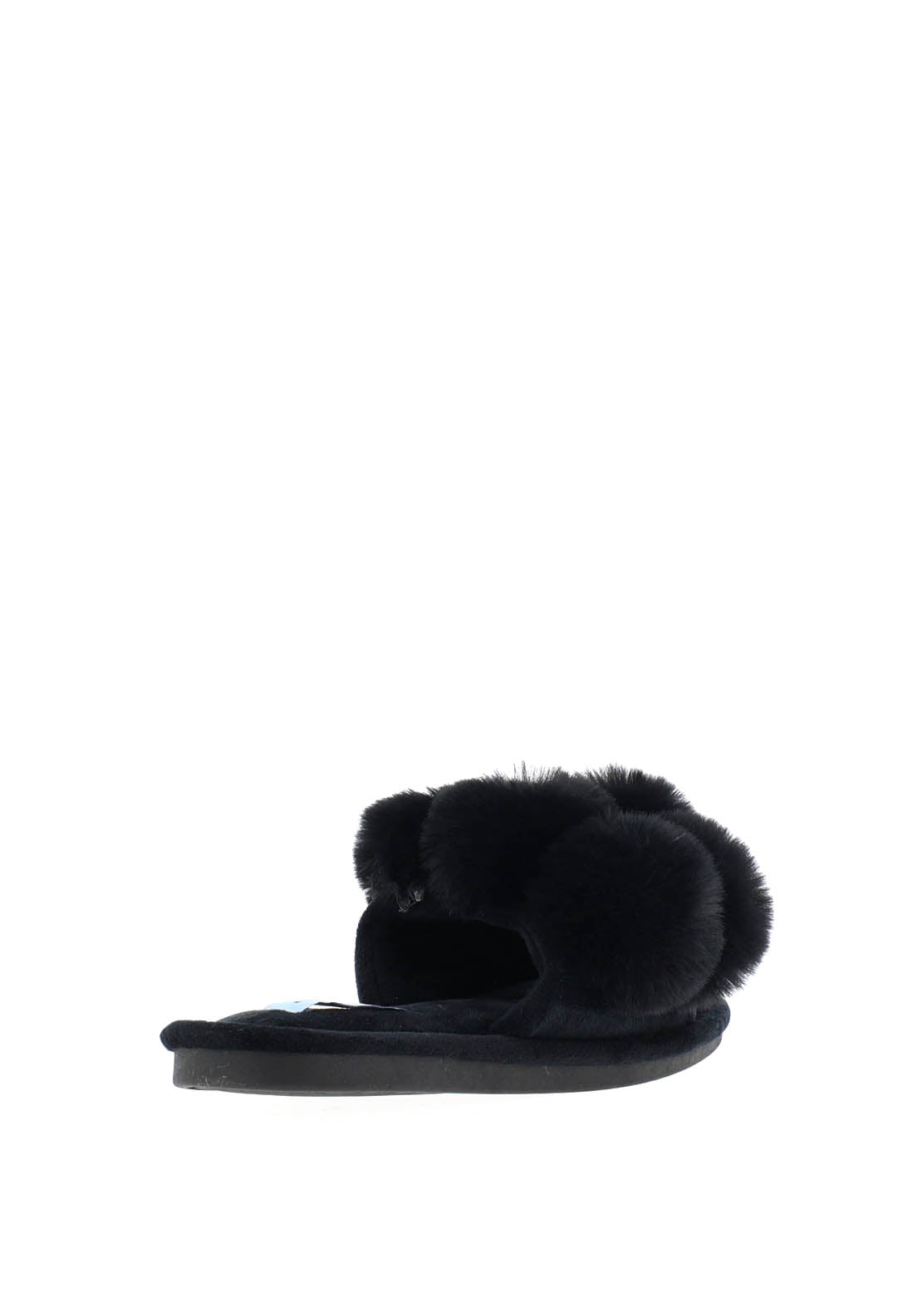 Lunar Octavia Pom Pom Slip on Slippers, Black