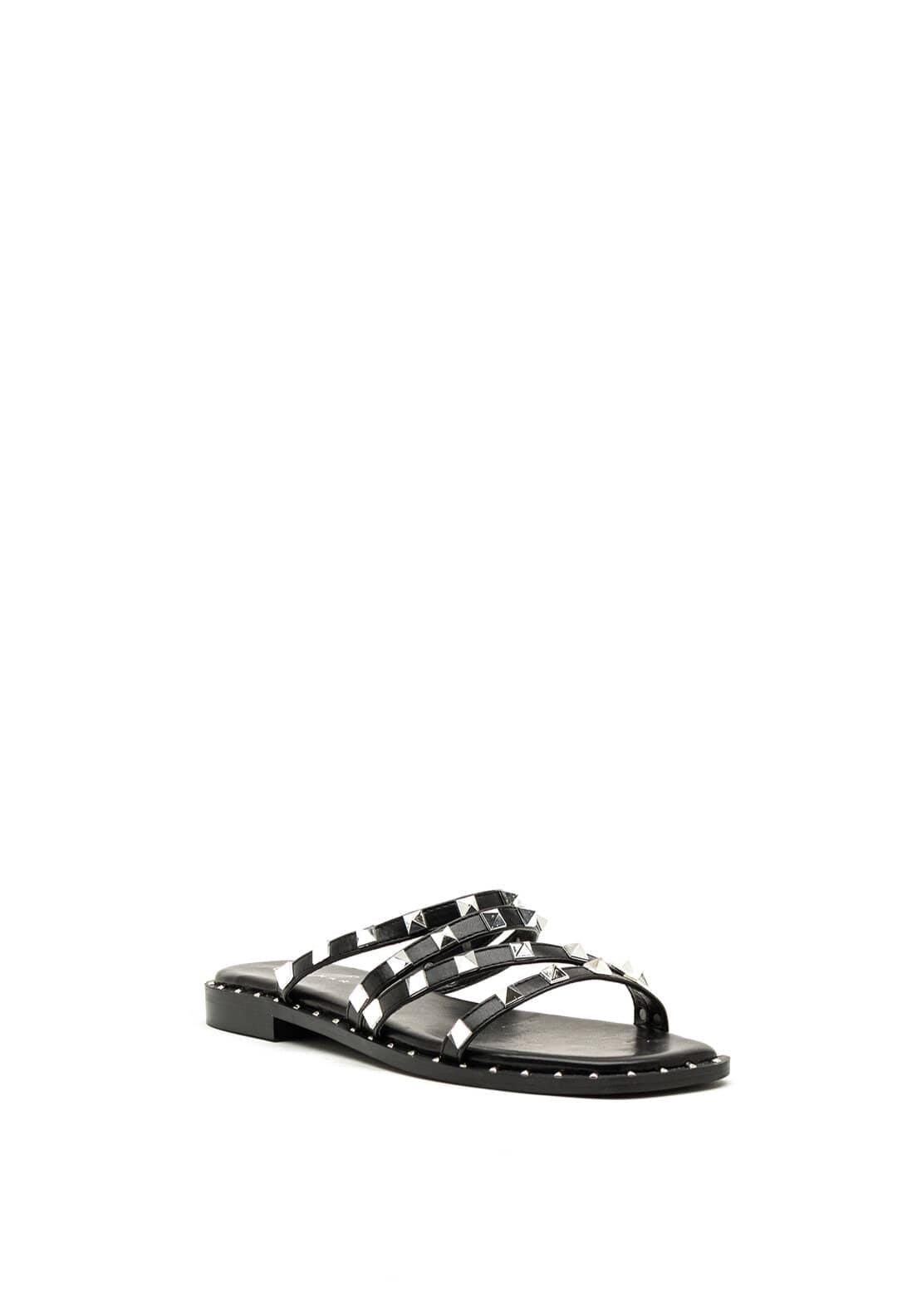 Lunar Sydney Stud Strap Slip on Sandals, Black