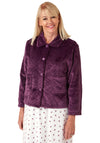 Marlon Fleece Button Up Bed Jacket, Orchid