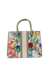 Zen Collection Floral Print Small Satchel, Green Multi