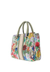 Zen Collection Floral Print Small Satchel, Green Multi