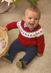 Mayoral Baby Boy Jacquard Knit Jumper, Red