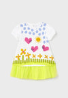 Mayoral Baby Girl Print Tulle Dress, White