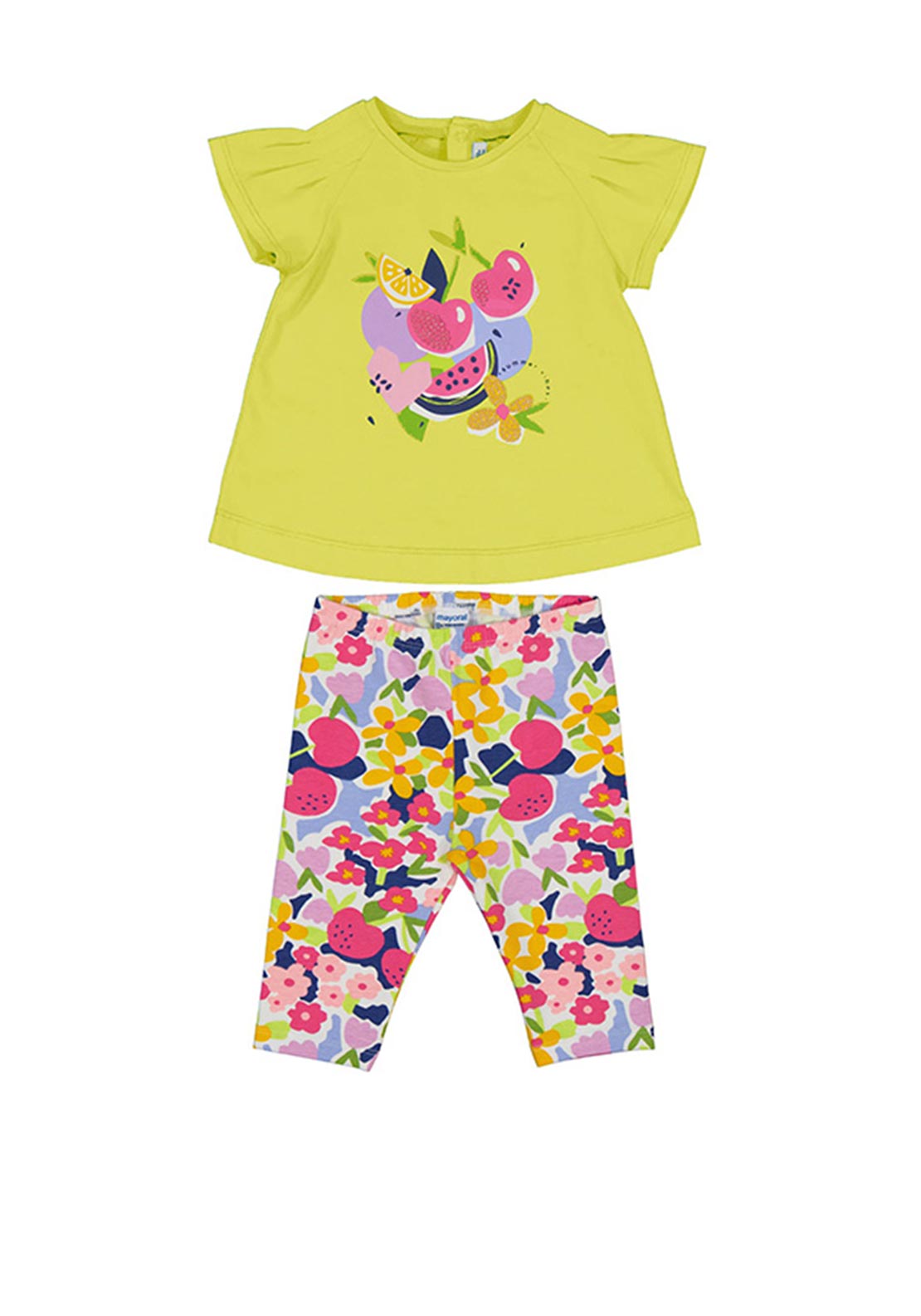 Mayoral Baby Girl Fruit Top and Legging Set, Green