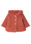 Mayoral Baby Girl Knitted Jacket with Hood, Rust Orange