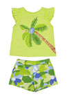 Mayoral Girls 2-Piece Short and T-Shirt Set, Lime