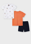 Mayoral Boys T-Shirt & Shorts Three Piece Set, Multi