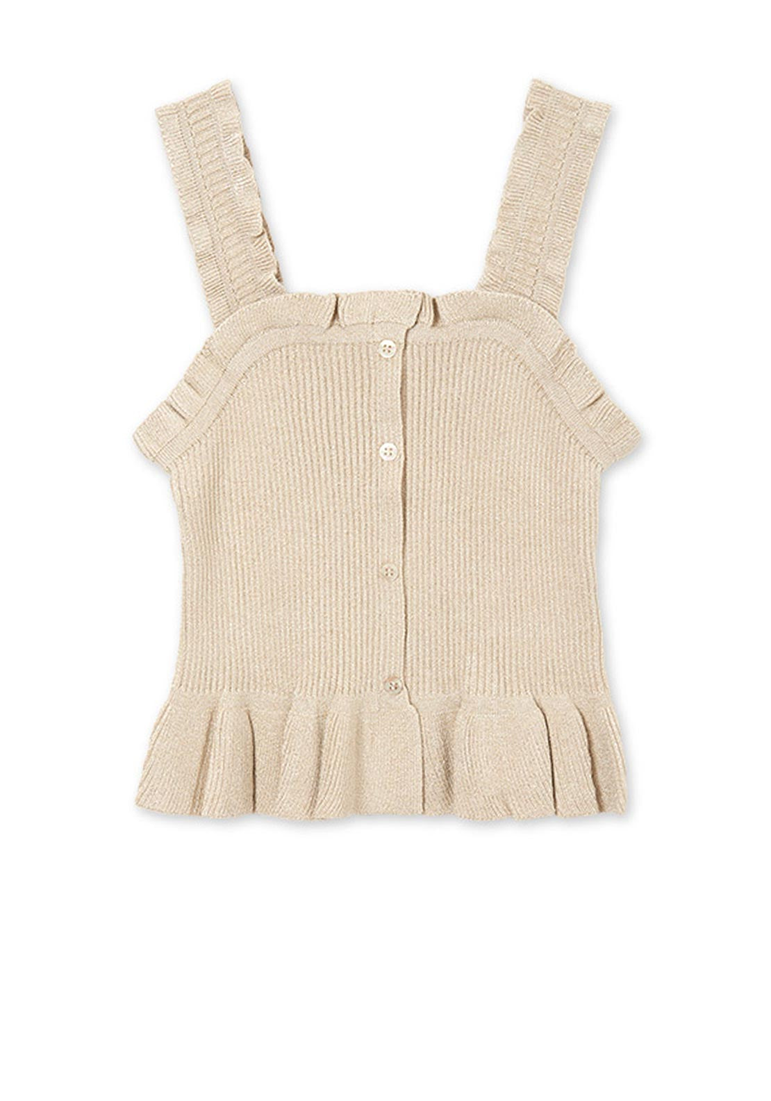 Mayoral Girls Ruffle Canale Glitter Top, Gold
