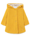 Mayoral Baby Woven Hooded Knit Cardigan, Mustard