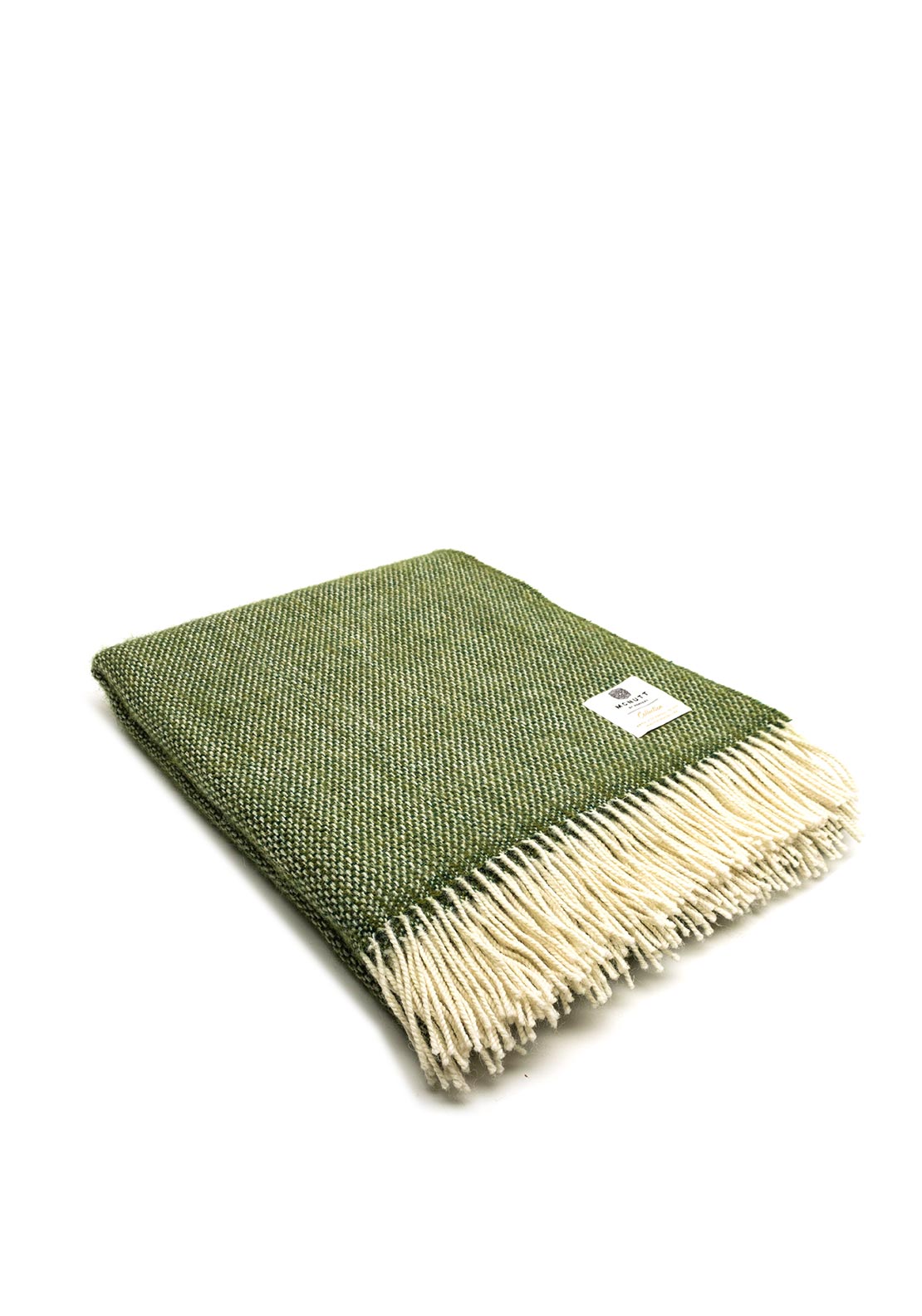 McNutt of Donegal Moss Wool Throw, Green McElhinneys