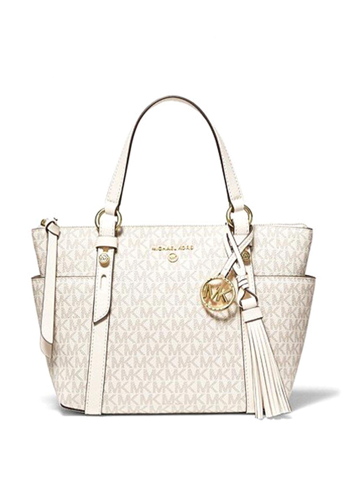 MICHAEL Michael Kors Sullivan Small Logo Top Zip Tote Bag, Vanilla