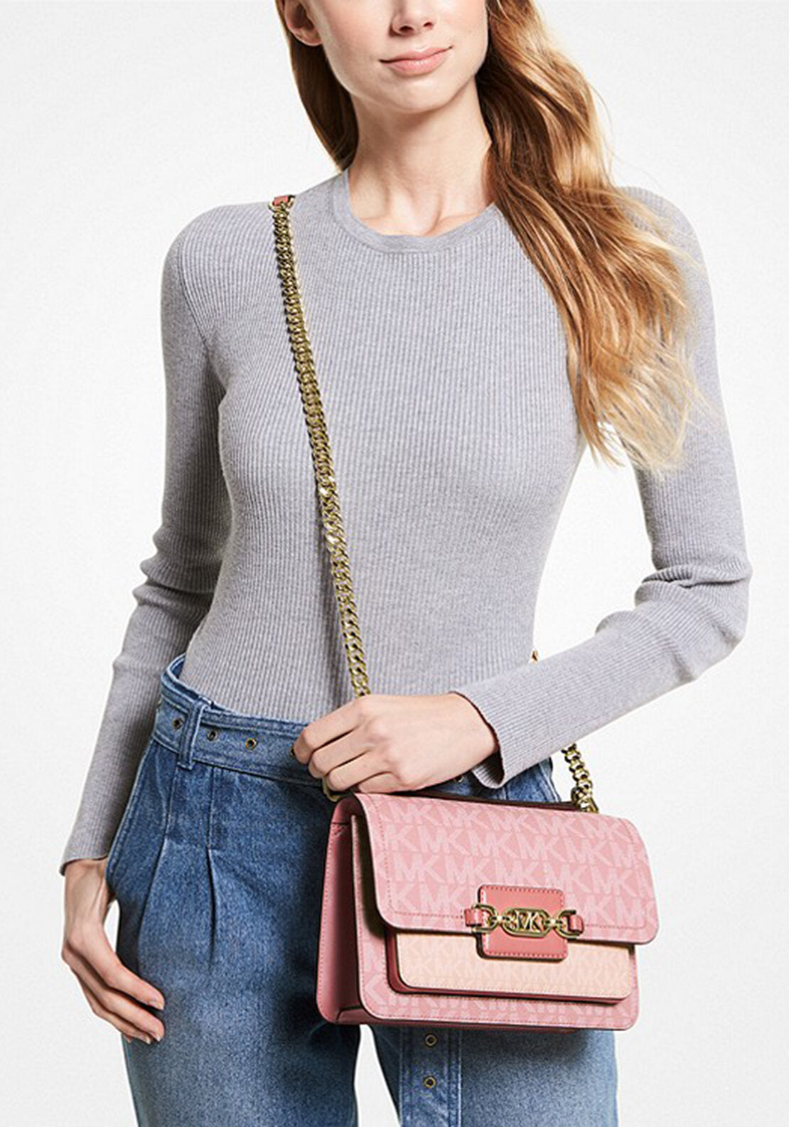 MICHAEL Michael Kors Heather Two-Tone Crossbody Bag, Pink