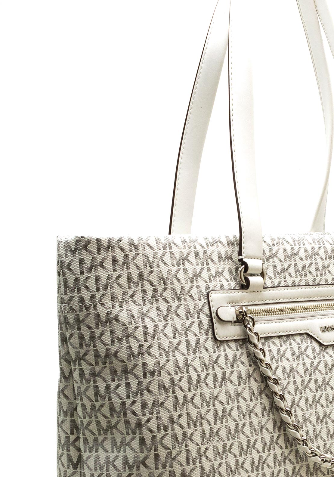 MICHAEL Michael Kors Slater Large Zip Tote Bag, Optic White