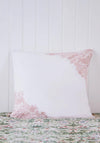 Morris & Co Strawberry Thief Embroidered Square Pillowcase, Cochineal Pink