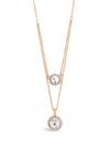Absolute Silver Double Circular Cluster Diamante Necklace, Rose Gold