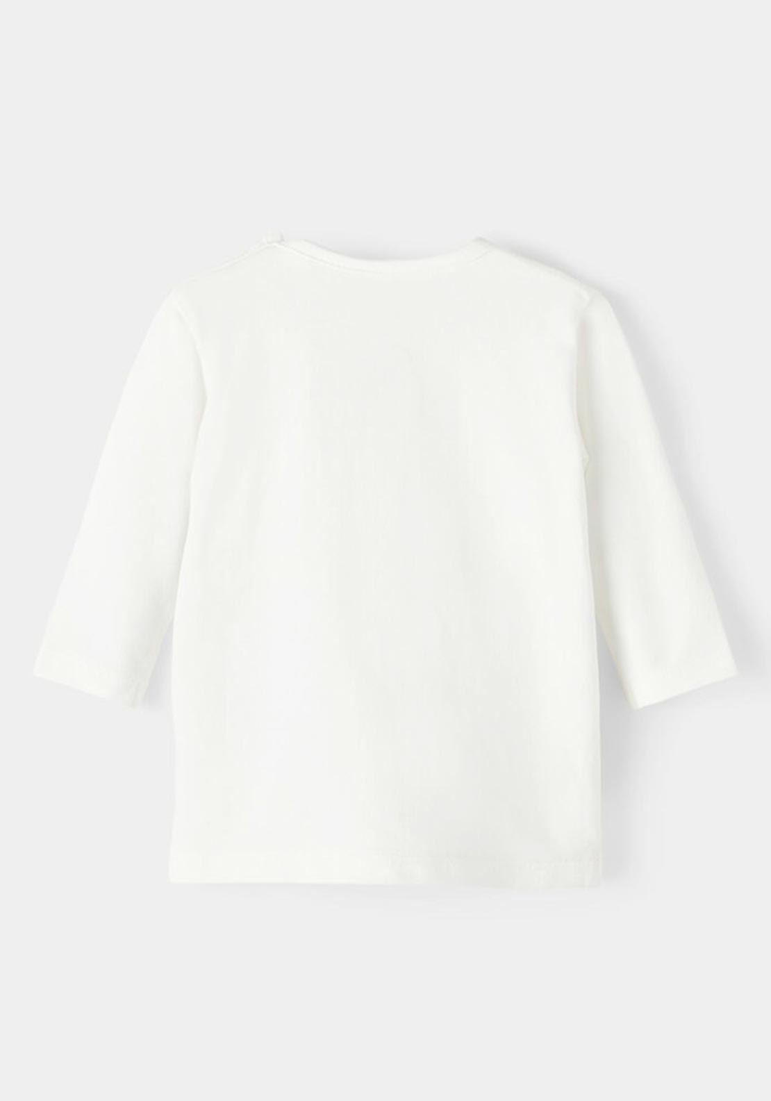 Name It Baby Boy Tummy Long Sleeve Top, White Alyssum