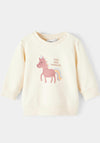 Name It Baby Girl Tussie Long Sleeve Sweater, Buttercream