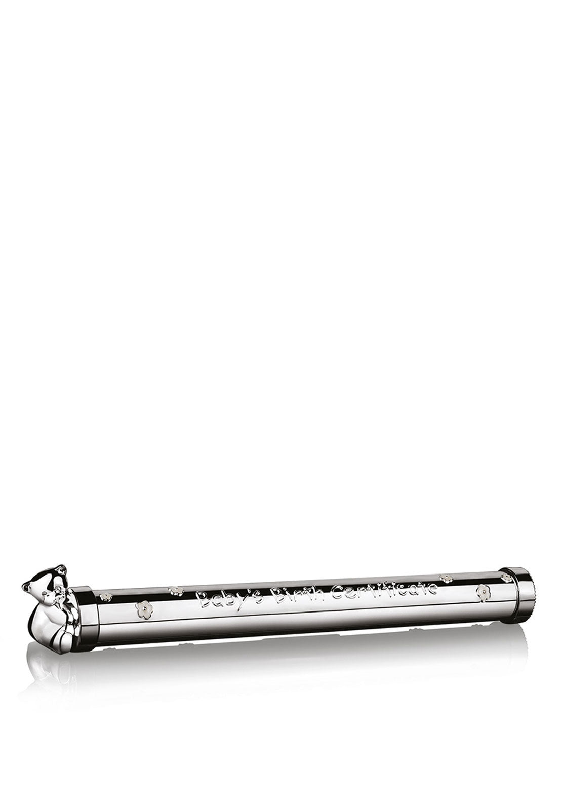 Newbridge Scroll Holder with Bear, Silver