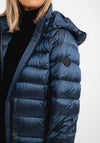 Normann Down Filled Padded Long Coat, Metal Blue