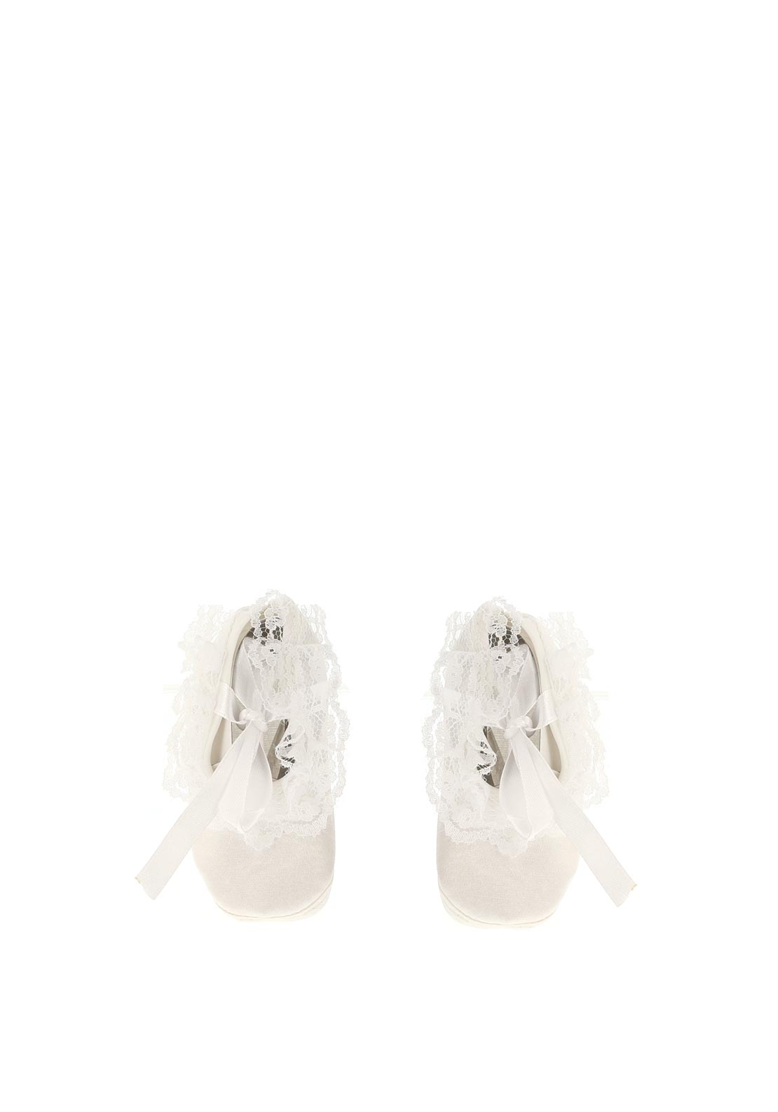 Nursery Time Baby Satin Girl Ruffle Booties, White McElhinneys
