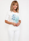 Olsen Leaf & Snake Print Graphic T-Shirt, White Multi