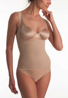 Naomi and Nicole Plus Size Comfortable Firm Open Bust Torsette, Nude