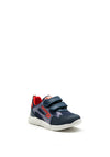 Pablosky Boys Swoosh Logo Double Strap Trainer, Navy and Red