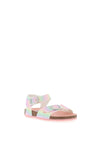 Pablosky Girls Glitter Rainbow Buckled Sandals, Pink