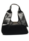 Zen Collection Hobo Style Faux Croc Shoulder Bag, Black