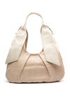Zen Collection Hobo Style Faux Croc Shoulder Bag, Cream
