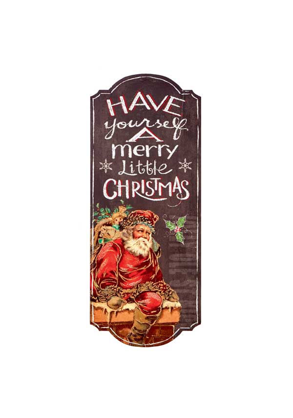 Premier Vintage “Merry Christmas” Wooden Sign, 60cm