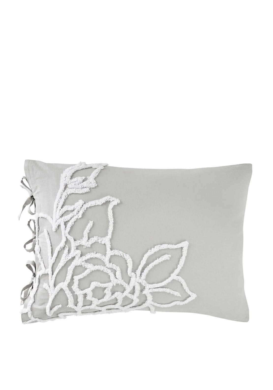 Peri Home Chenille Rose Standard Pillowcase, Grey