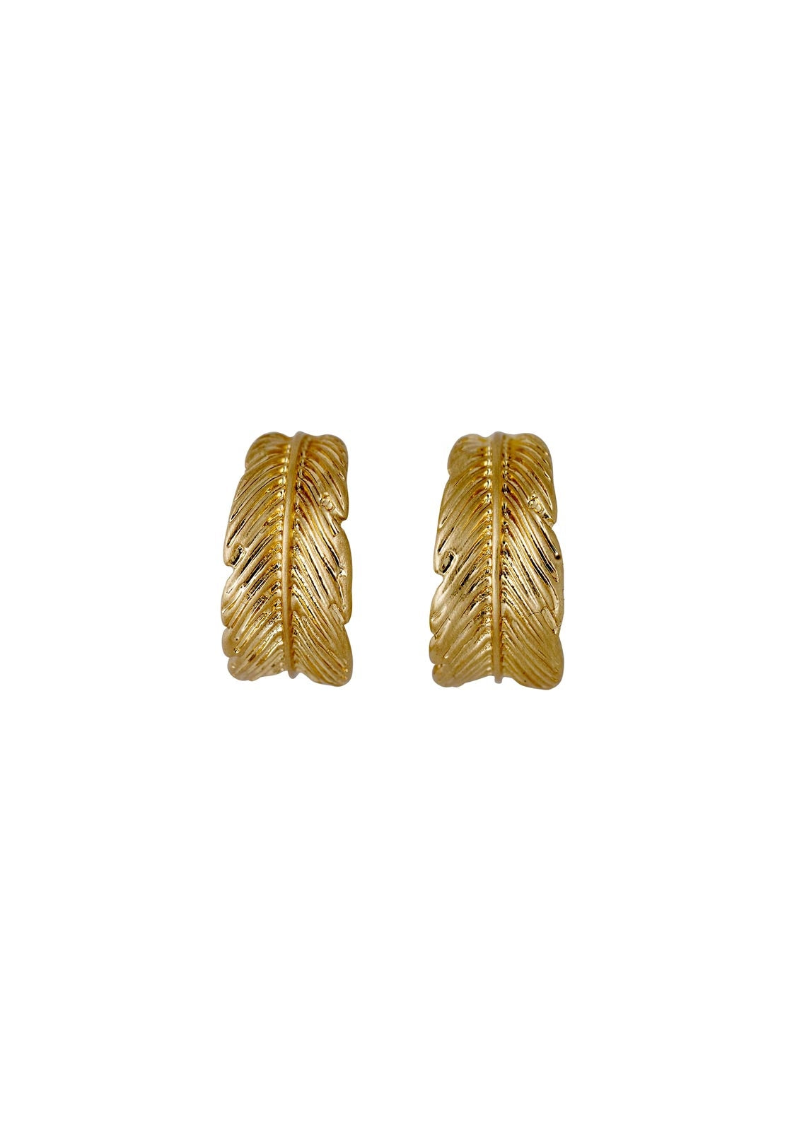 Pilgrim Lauren Feather Hoop Earrings, Gold