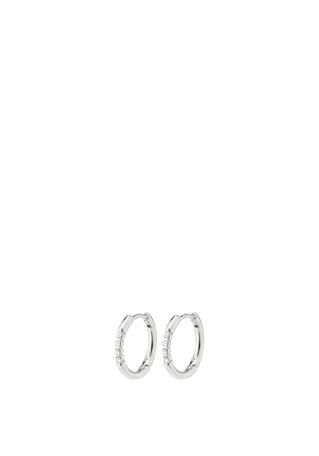 Pilgrim Trudy Small Crystal Hoop Earrings, Silver