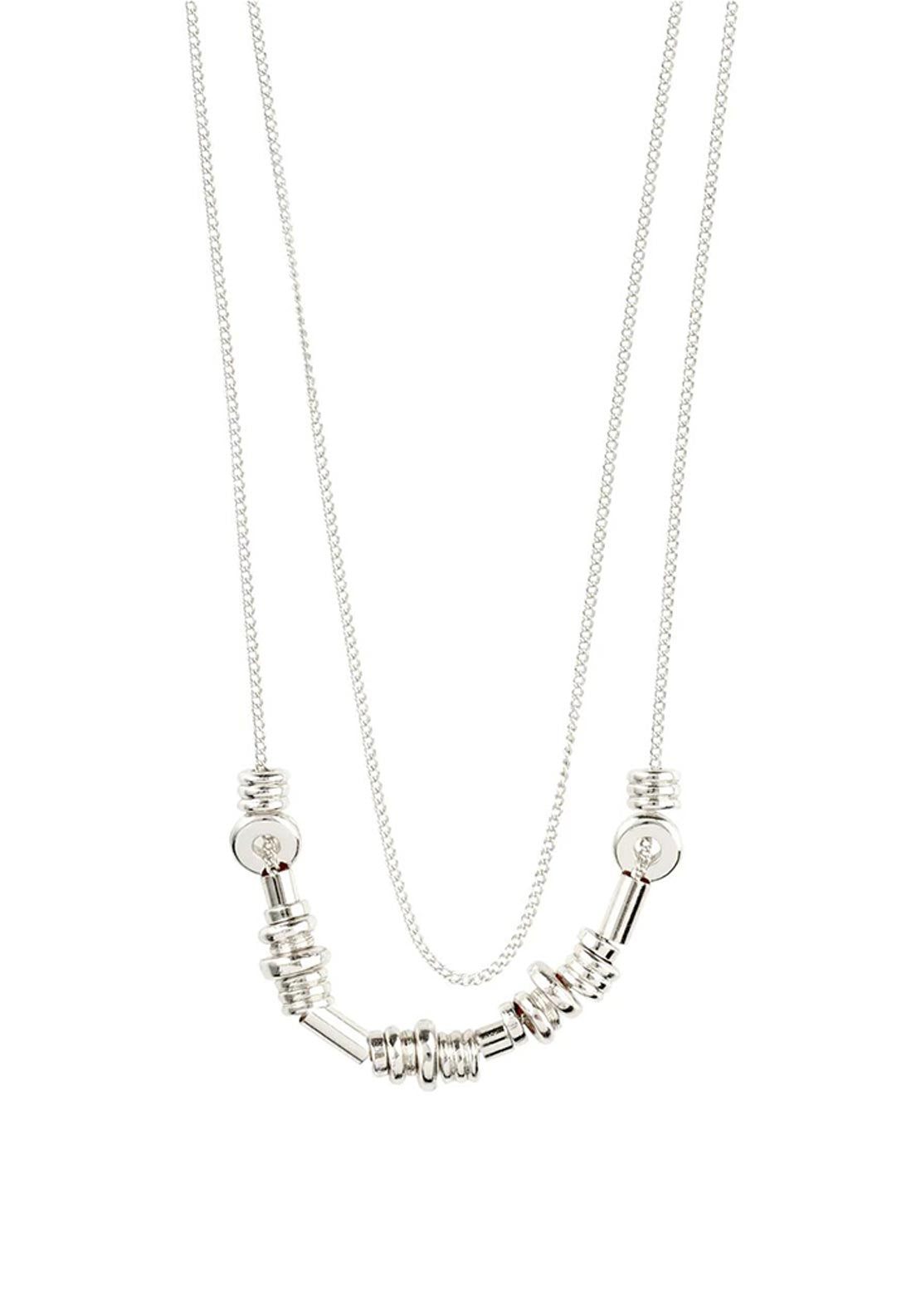 Pilgrim Dreams Double Chain Necklace, Silver