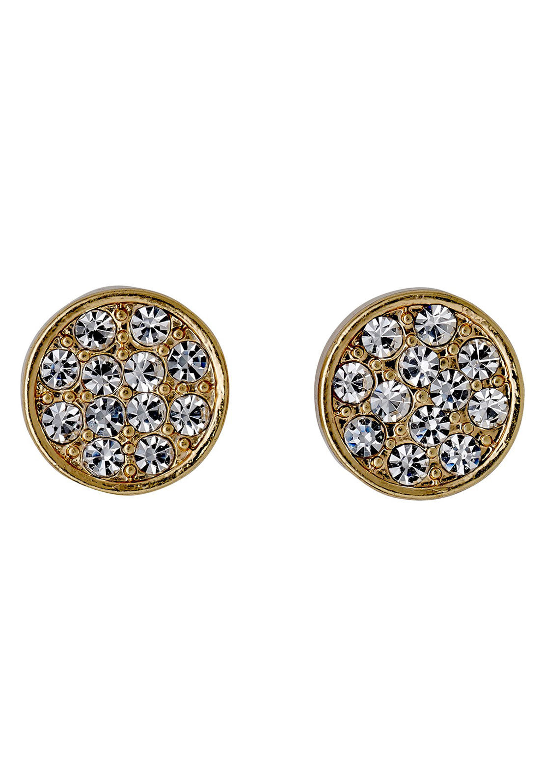 Pilgrim Grace Crystal Studded Earrings, Gold