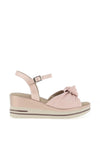 Pitillos Shimmer Knot Wedge Sandals, Blush