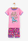 Hatley Girls Roller Girl Short Pajamas, Pink