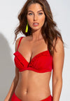 Pour Moi Space Frill Underwired Bikini Top, Red