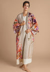 Powder Orchid and Iris Kimono Gown, Coconut