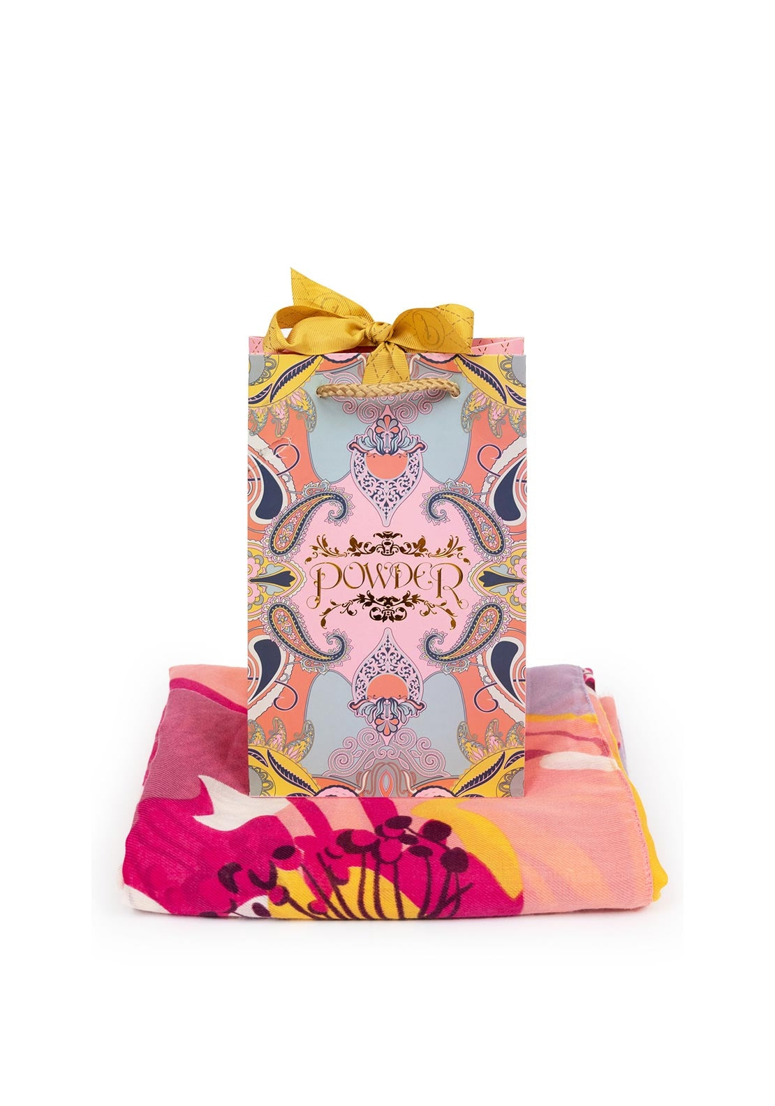 Powder Poppy Print Scarf, Fuchsia