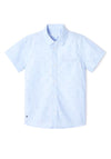 Mayoral Boys Micro-Patterned Short Sleeve Shirt, Celeste