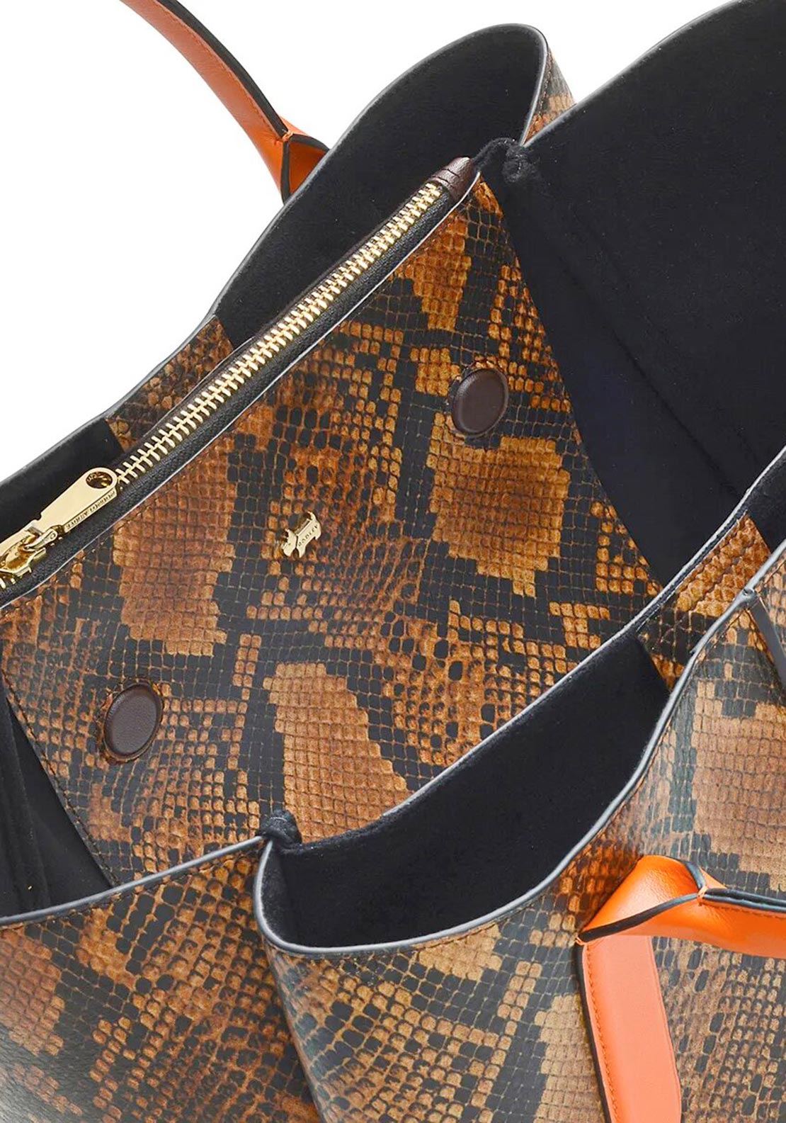 Radley Hillgate Place Faux Snake Medium Grab Multiway Bag, Dark Oak