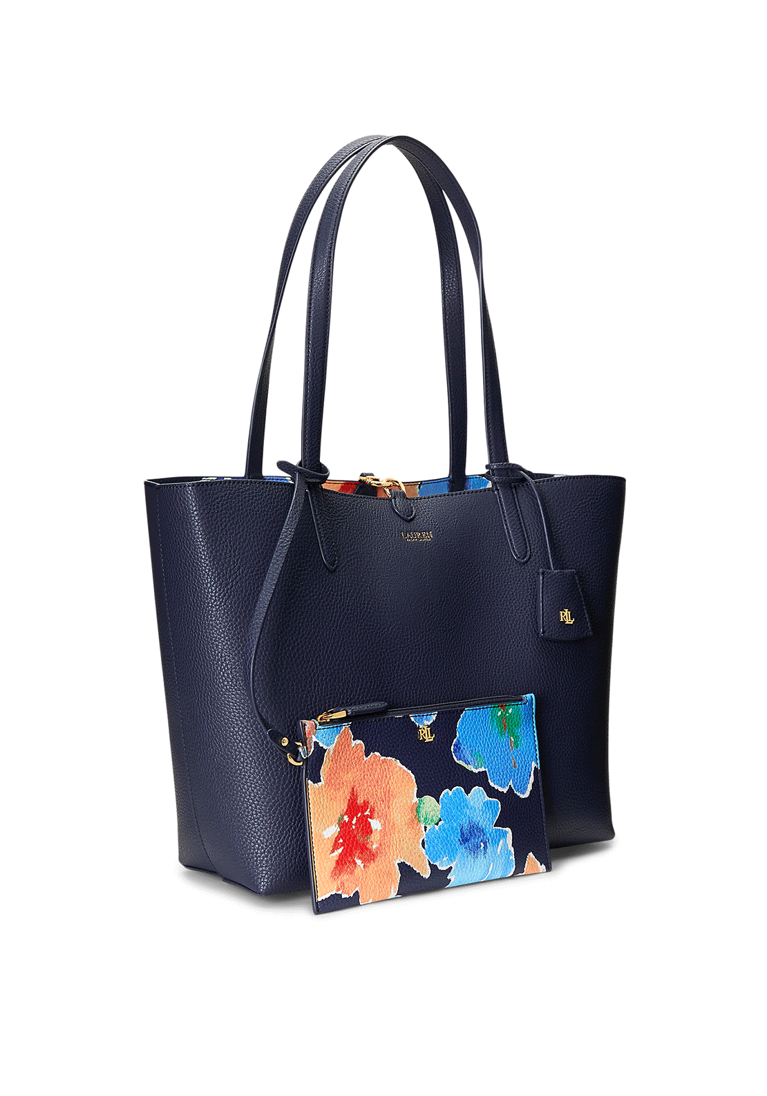 Ralph Lauren Reversible Large Floral Tote Bag, Navy